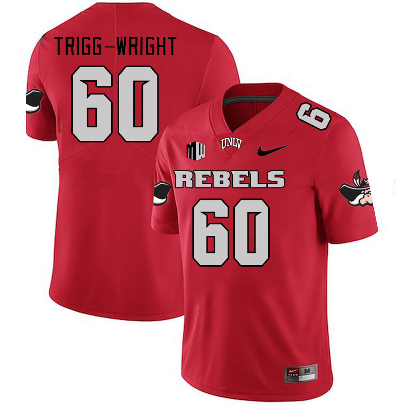 Men #60 Amani Trigg-Wright UNLV Rebels 2023 College Football Jerseys Stitched-Scarlet - Click Image to Close
